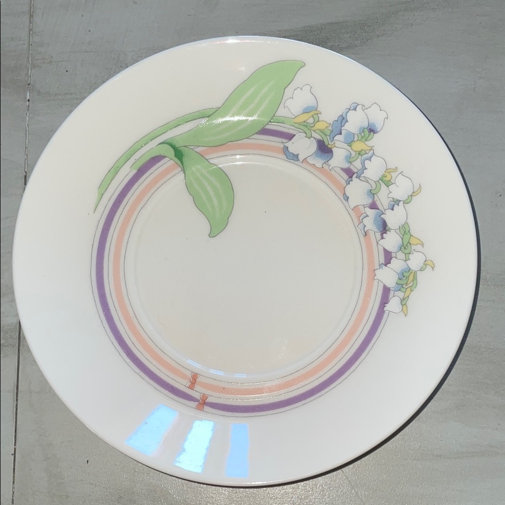 Jay Tang 6” ultra bone china lily of the valley saucer